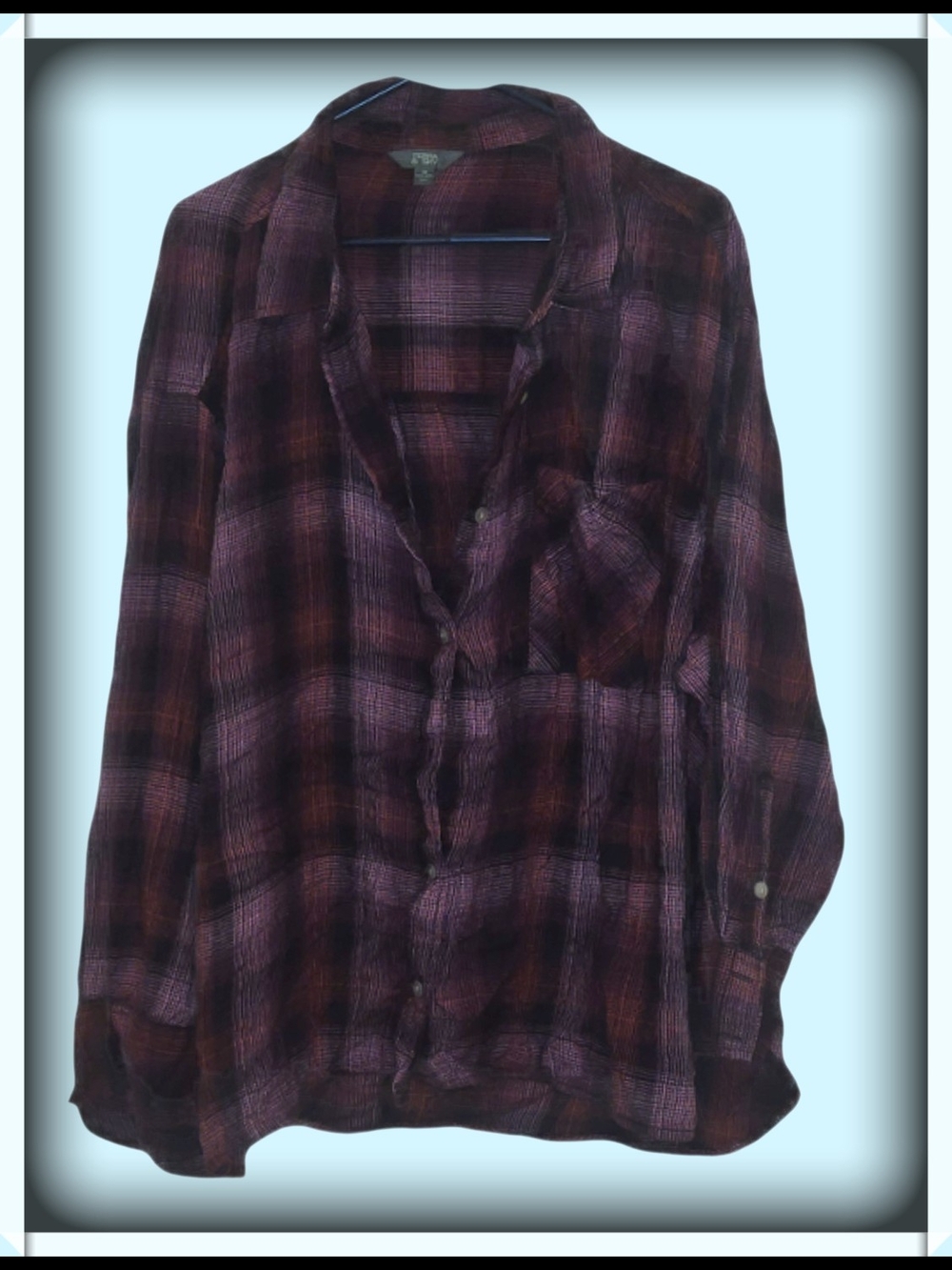 Terra & Sky Red and Plum Plaid Knit Top